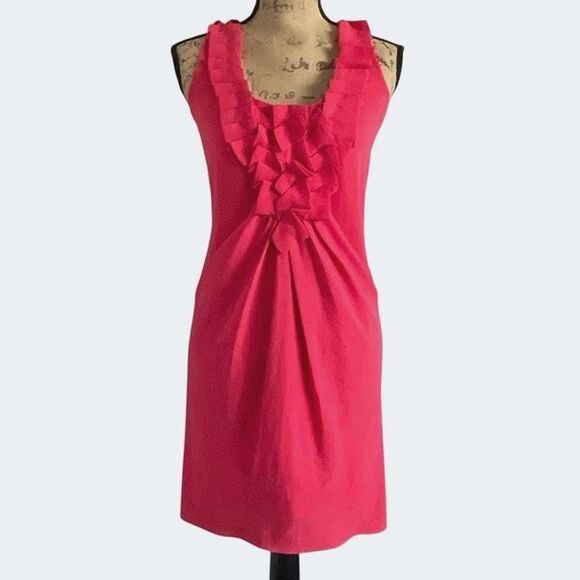 EUC RACHEL Rachel Roy Pink Ruffle/Fold Tank Dress Size 0 - Picture 1 of 8